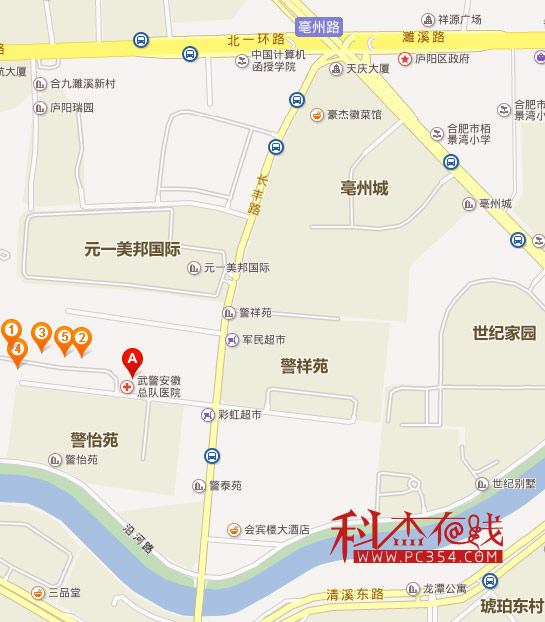 武警安徽總隊(duì)醫(yī)院位置圖