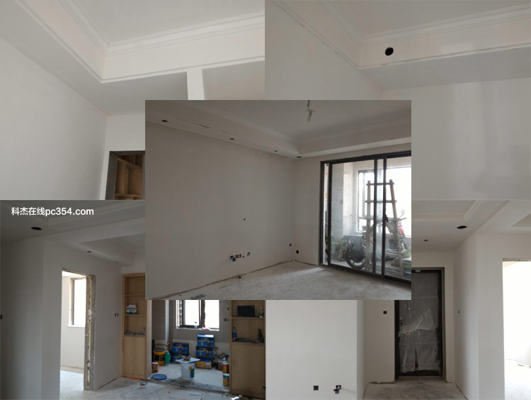 墻面批第2遍膩子并打磨后的現場