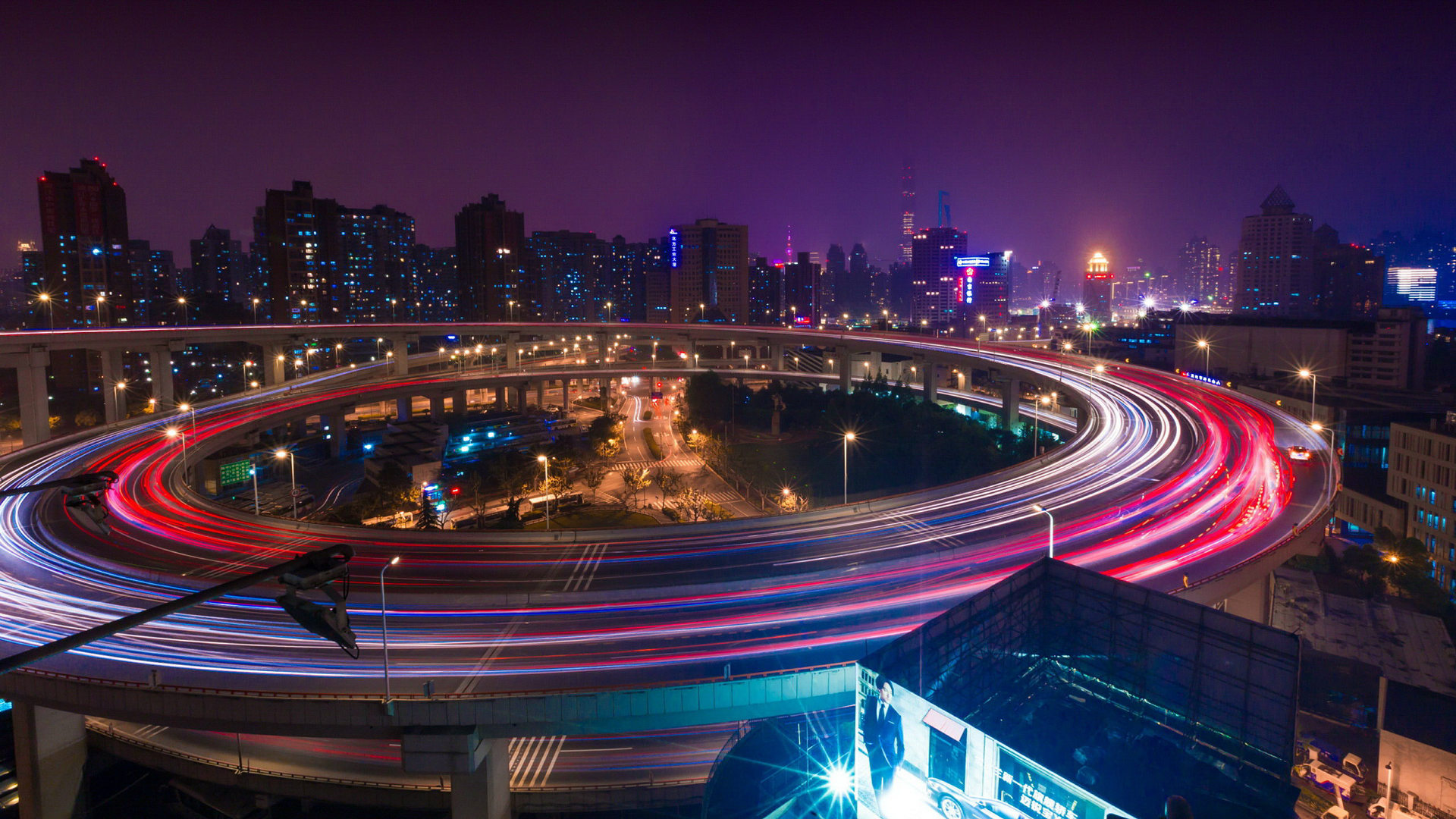 夜晚的城市立交1080P